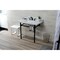 Kingston Brass 36 Carrara Marble Console Sink with Stainless Steel Legs, Marble WhiteMatte Black LMS3622M8SQ0ST - alternate 5